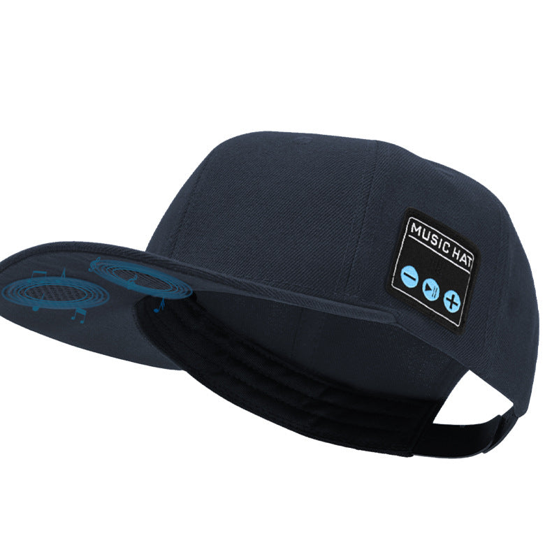 Wireless Bluetooth 5.0 Music Hat - Outdoor Speaker Cap with Mic, Sun Protection & Breathable Fabric(Navy blue)