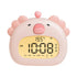 Cute Animal Digital Alarm Clock with Night Light, Temperature & Countdown Timer(Pink salamander)