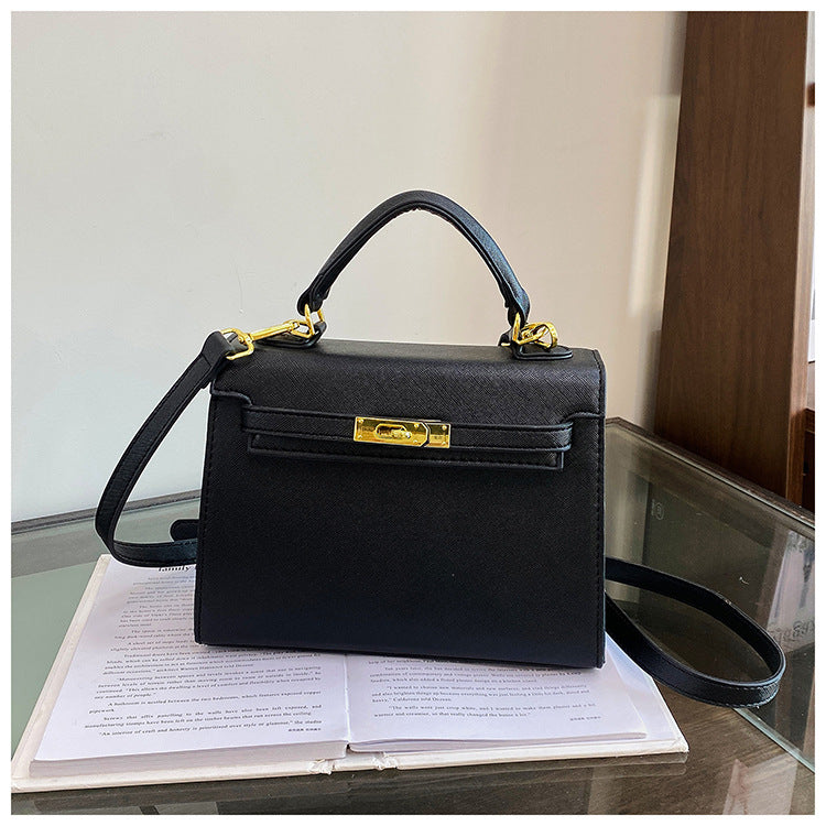 Elegant PU Leather Top Handle Satchel Bag - Versatile Crossbody & Shoulder Bag(black)