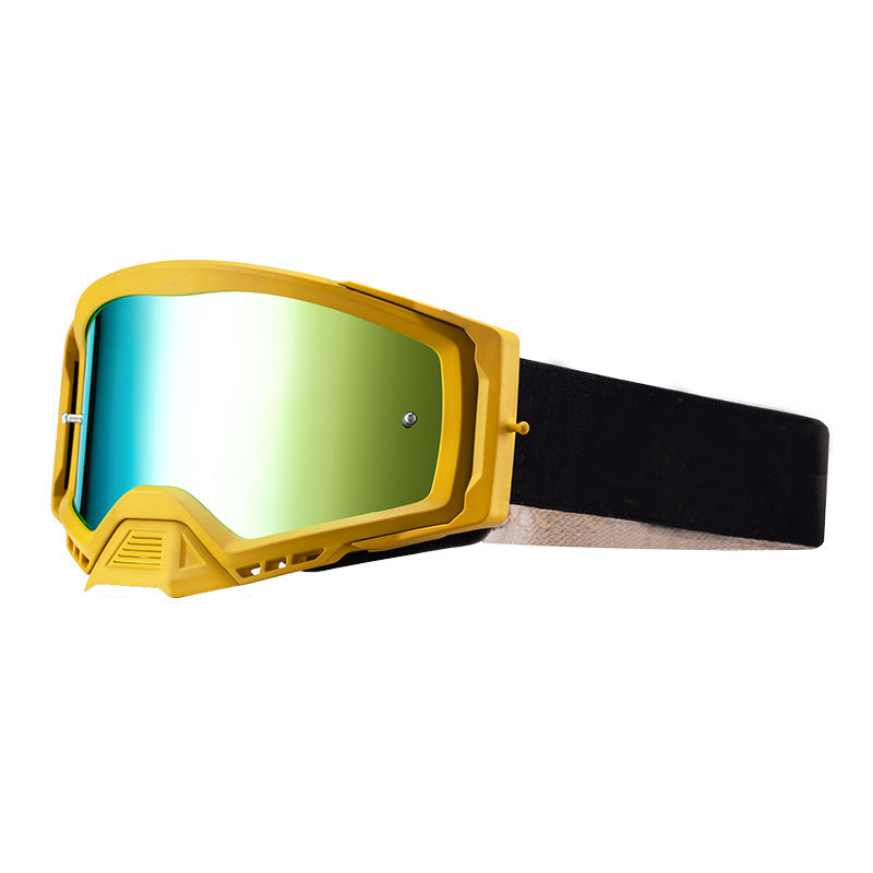 Panoramic Outdoor Sports Goggles - UV Protection, Windproof, Anti-Fog & Impact Resistant(Yellow frame + green film)
