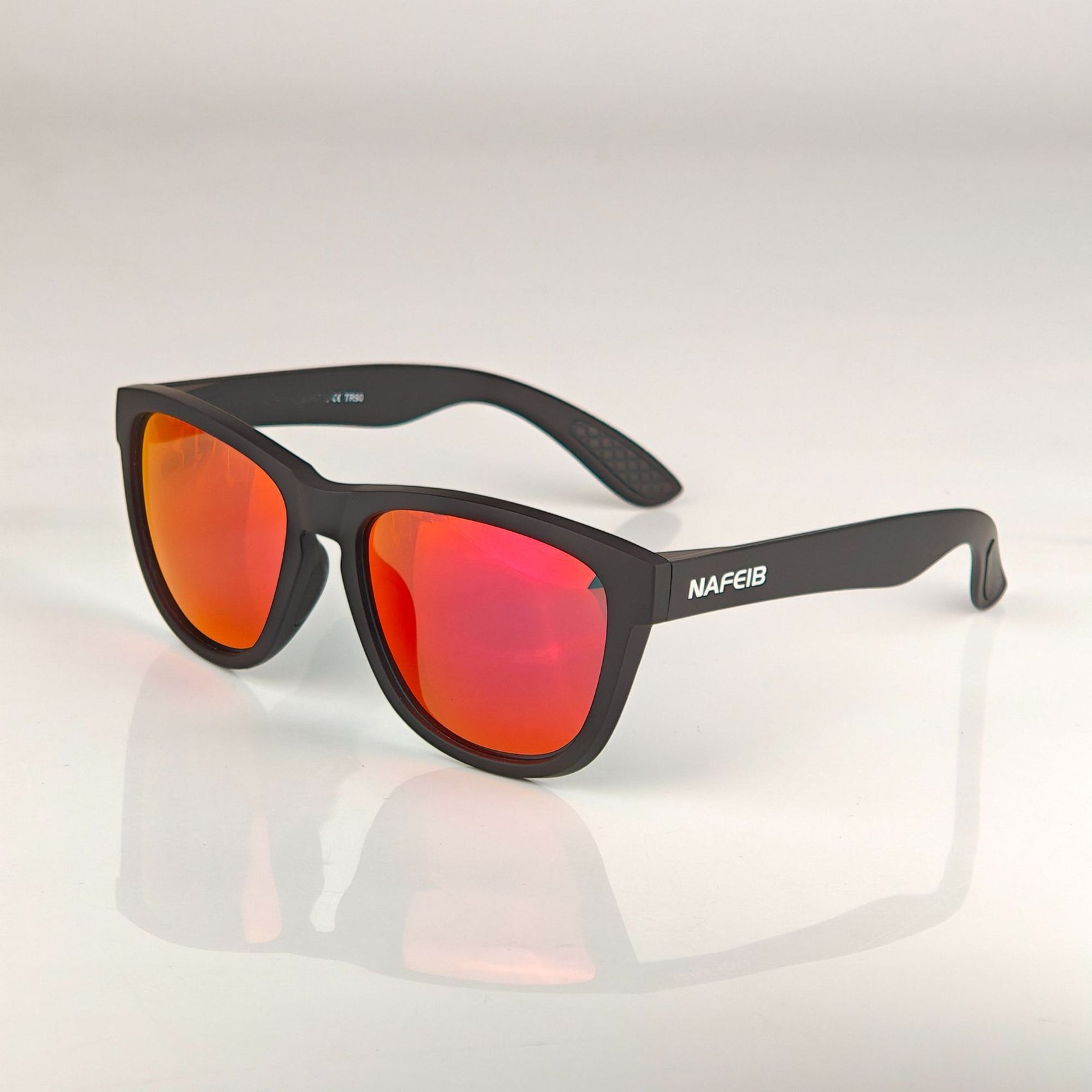 NAFEIB Polarized Sports Sunglasses - Lightweight TR90 Frame, UV400 Protection for Riding & Outdoor Activities(Black)