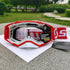 Performance Motocross & Off-Road Goggles - Increased Impact Protection with Lens Lock System(White and red frame transparent piece)