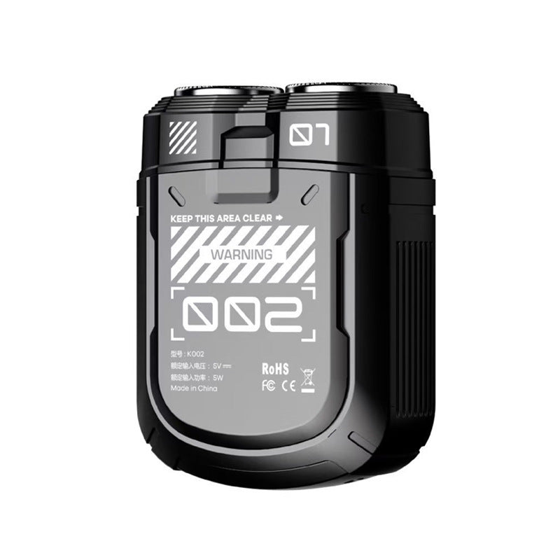 K002 Mini Electric Shaver - 3D Floating Head, IPX7 Waterproof, Type-C Charging, 70 Min Runtime Product Description(Black)