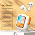 Smart Touch Wireless Headset with MP3 Player & Display - Caller ID, App Control, ENC Noise Reduction(White orange)