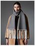 Gray Contrast Edge & Tassel Scarf - Chic Autumn/Winter Neckwear (190x30cm)