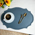 4 pcs Retro Faux Leather Placemat - Waterproof & Oil-Proof Dining Table Mat (Light blue)
