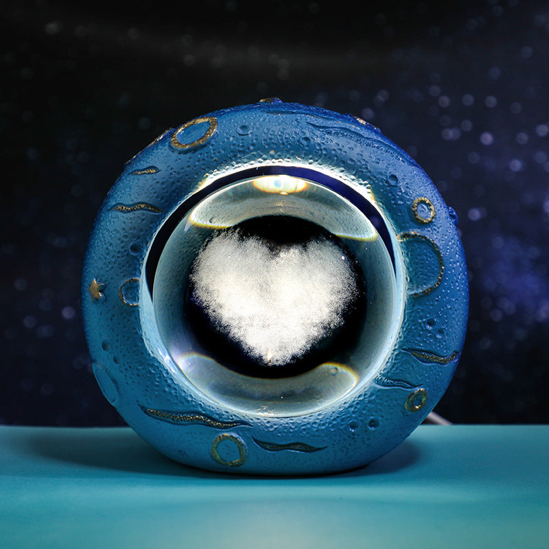 Celestial Ring LED Crystal Ball Lamp - 3D Engraving, Unique Gift (Love Cloud)