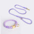 Handmade Rope Dog Collar and Leash Set - Colorful Woven Cotton Cotton (Purple - Size S)