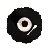 4 pcs Retro Faux Leather Placemat - Waterproof & Oil-Proof Dining Table Mat (Black)