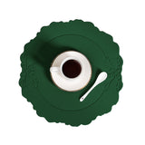 4 pcs Retro Faux Leather Placemat - Waterproof & Oil-Proof Dining Table Mat (Green)