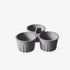 2 Pcs Grey 3-Compartment Silicone Bowl - BPA-Free, Microwave & Air Fryer Safe for Eggs, Baking & Food Storage