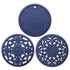 Elegant Floral Silicone Trivet Mat Set (3-Pack, Dark Blue) - Heat Resistant, Non-Slip Kitchen Hot Pads & Pot Holders