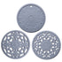 Elegant Floral Silicone Trivet Mat Set (3-Pack, Grey) - Heat Resistant, Non-Slip Kitchen Hot Pads & Pot Holders