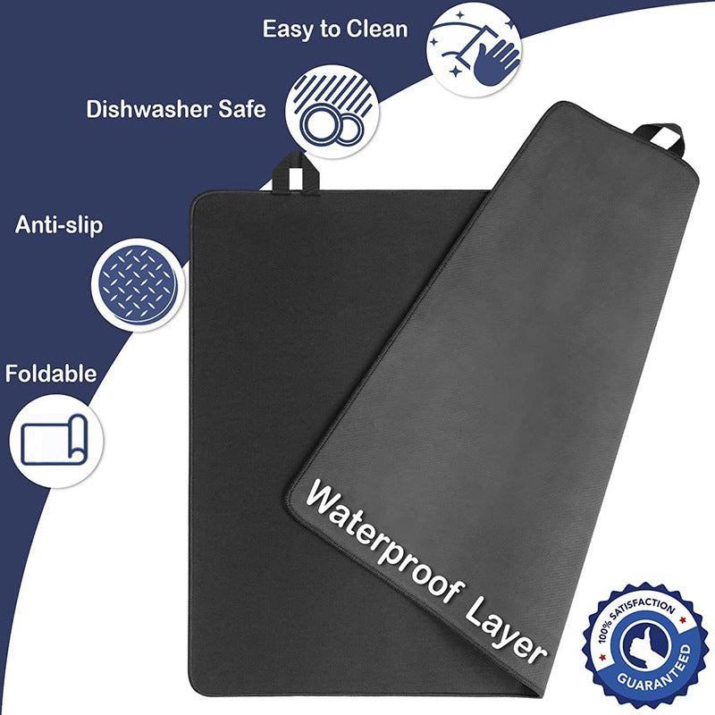 Black Premium Heat Resistant Stovetop Protector Mat - Waterproof, Anti-Slip & Easy Clean Kitchen Guard (42x28cm)