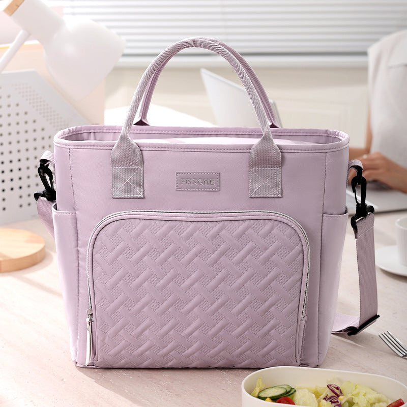 Purple Chic Insulated Lunch Tote Bag - 11L Large Capacity Cooler for Work, Picnic & Travel - Durable Oxford Fabric