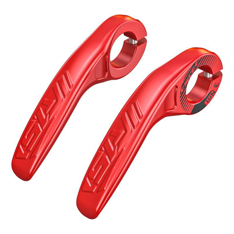 Red Ultralight Ergonomic Bike Bar Ends - High-Strength Composite Horn Grips (22.2mm)