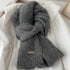 Dark Grey Alpaca Wool Blend Solid Color Knitted Scarf for Women Winter New Style Student High Quality Couple Woolen Neck Warmer
