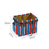 Red,Blue and White Stripes Heavy Duty Foldable Outdoor Camping Storage Box - Oxford Cloth Collapsible Gear Organizer Tote with Pockets
