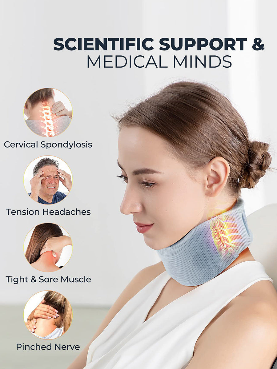 Size XL Light Blue Ergonomic Neck Support Brace - Soft Cervical Collar for Posture Correction and Pain Relief