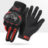 Size XL Red and Black Protective Motorcycle Riding Gloves - Hard Knuckle Armour & Touchscreen Fingertips