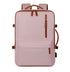 Pink Expandable Laptop Backpack with USB Port - Stylish Travel & Business Daypack
