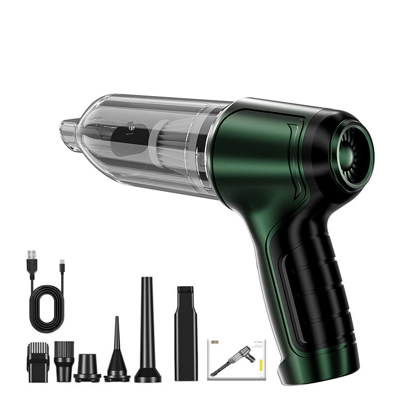 Black and Green Powerful 3-in-1 Cordless Handheld Vacuum Cleaner - 12000Pa Suction & Air Duster Blower for Car Home & Office
