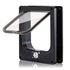 Size XL Black 4-Way Locking Pet Flap Door for Cats and Small Dogs - Weatherproof Magnetic Cat Door