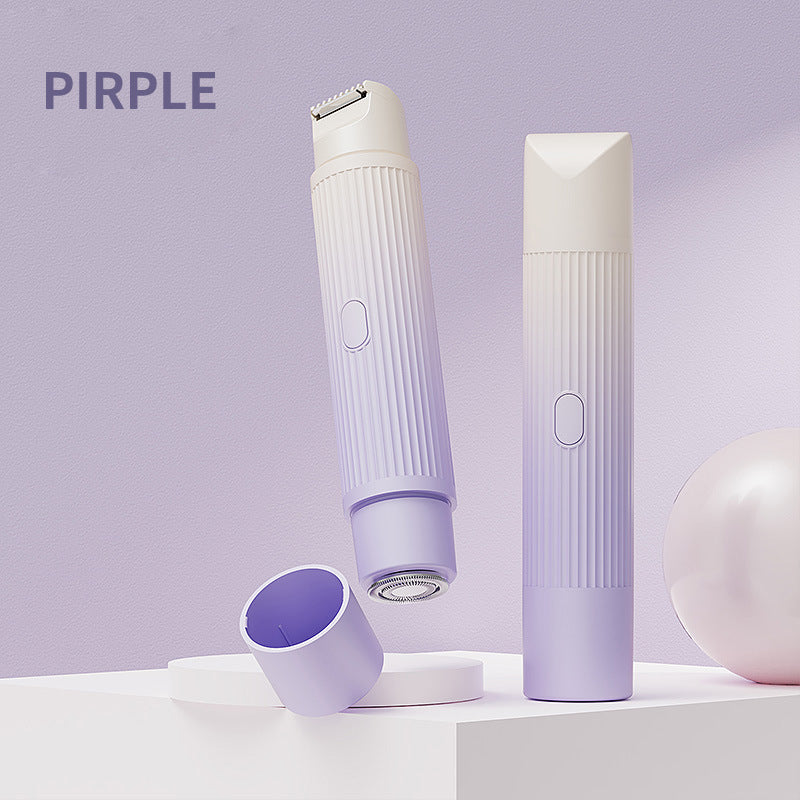 Gradient Purple Portable 2-in-1 Electric Lady Shaver & Bikini Trimmer - Rechargeable Wet & Dry Body Hair Remover