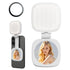 White Magnetic Foldable Selfie Light with Mirror - Rechargeable LED Fill Light for iPhone & Android Vlogging(Mobile phone is a shooting prop and is not included)