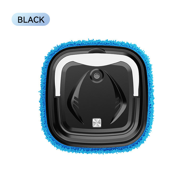 Black Smart Robotic Floor Mop with Humidifier Spray - Ultra-Slim Automatic Wet & Dry Floor Cleaner