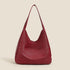 Red Retro PU Leather Tote Bag for Women - Casual Single Shoulder Crossbody Bag