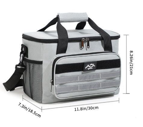 Grey Versatile Large-Capacity Picnic Insulated Bag - Detachable Shoulder Strap & Ice Pack