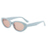 2PCS Pink Blue Retro Oval Cat-Eye Sunglasses - Chic Influencer-Style Shades