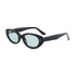 2PCS Black Green Texture Retro Oval Cat-Eye Sunglasses - Chic Influencer-Style Shades