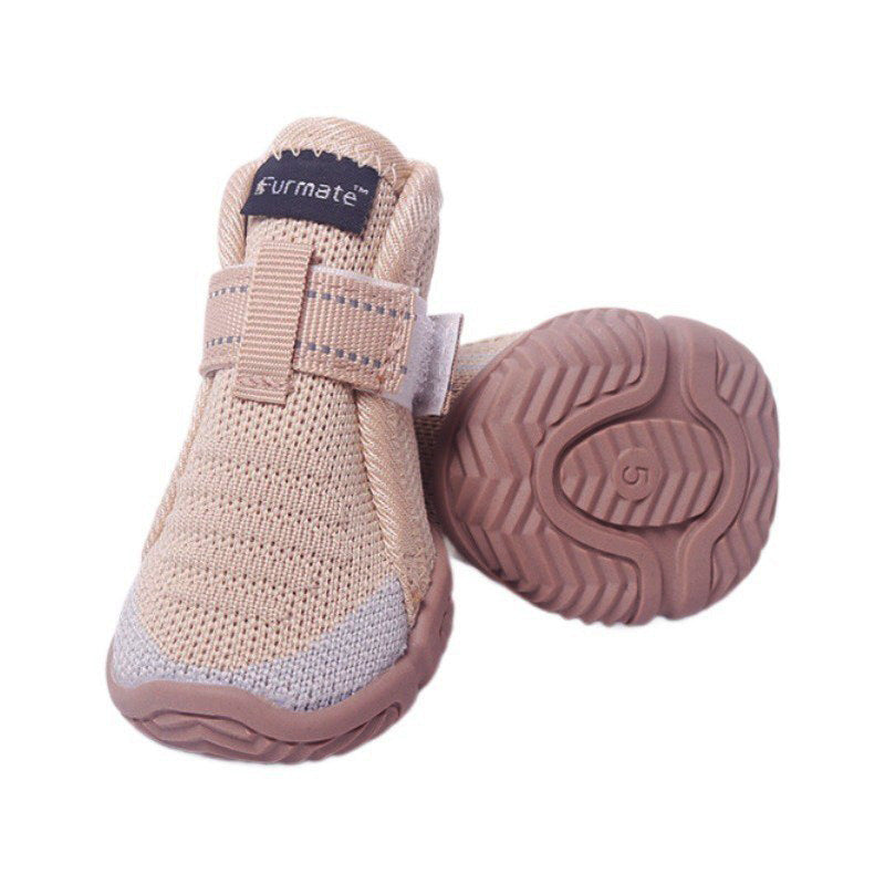 3# Khaki Breathable Woven Dog Shoes for Small to Medium Dogs - Non-Slip, Durable, Anti-Dirty Paw Protectors