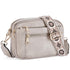 Double Zipper Grey Chic Quilted Crossbody Bag - Vintage PU Leather Shoulder Purse with Adjustable Strap