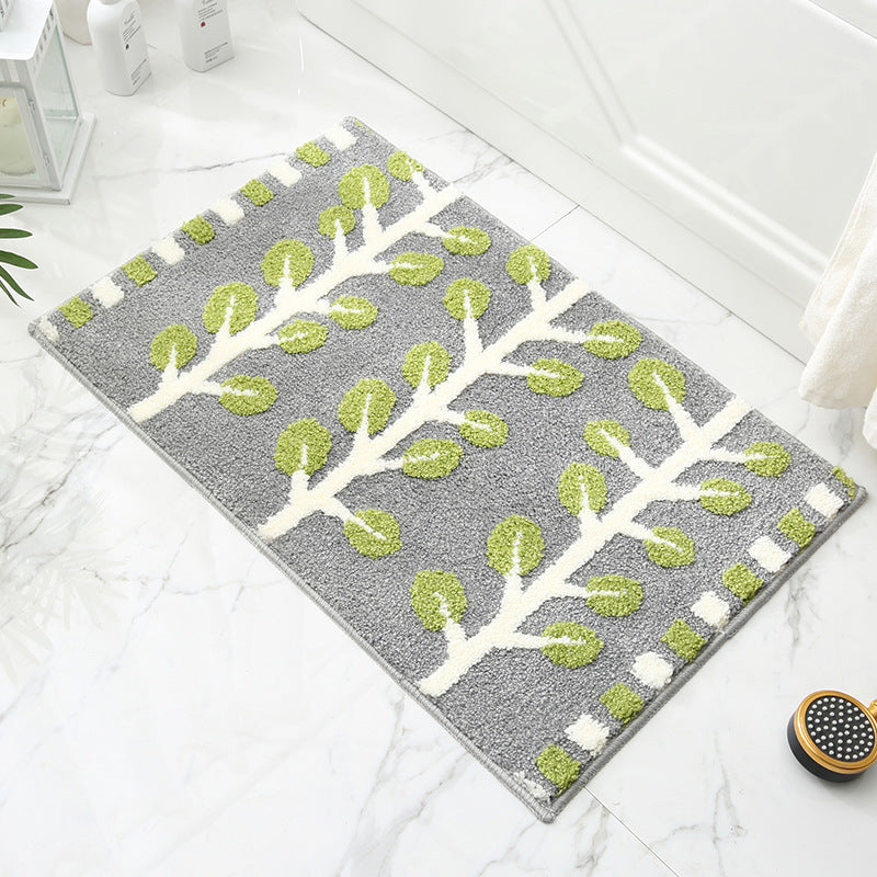 Spring Jacquard Bathroom Mat - Super Absorbent Non-Slip Rug (40x60cm), Toilet Floor Mat for Bathroom/Bedroom/Entryway