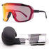 Black Frame Tea Gold Tablet Oversized Shield Cycling Sunglasses - Wide Vision UV400 Sports Eyewear for Road & MTB