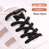 Black No-Tie Elastic Shoelaces with Quick Lock System - Flat Tieless Laces for Kids and Adults