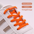 Orange No-Tie Elastic Shoelaces with Quick Lock System - Flat Tieless Laces for Kids and Adults