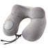 Grey Press-to-Inflate Travel Neck Pillow - Ergonomic U-Shaped Cushion for Airplane and Car