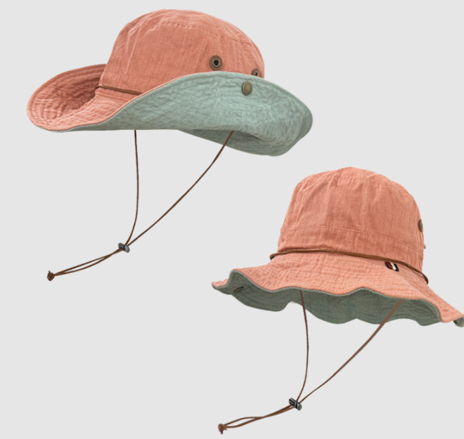 Pink Wide Brim Outdoor Cowboy Sun Hat - Adjustable & Breathable for Hiking, Fishing, and Camping