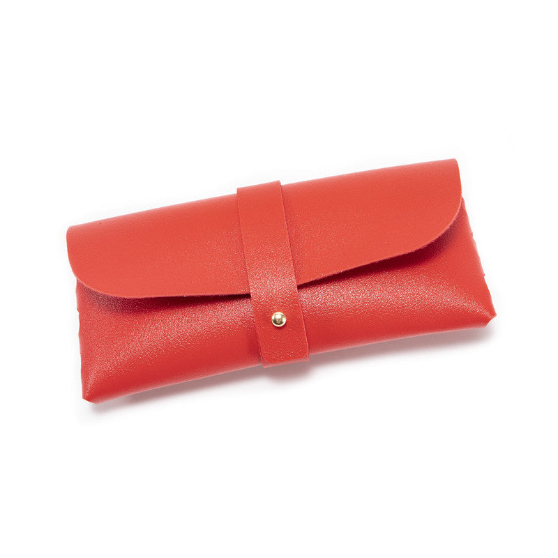 3-Piece Red Chic & Sleek PU Leather Soft Eyeglass Case - Protective Pouch for Sunglasses & Reading Glasses
