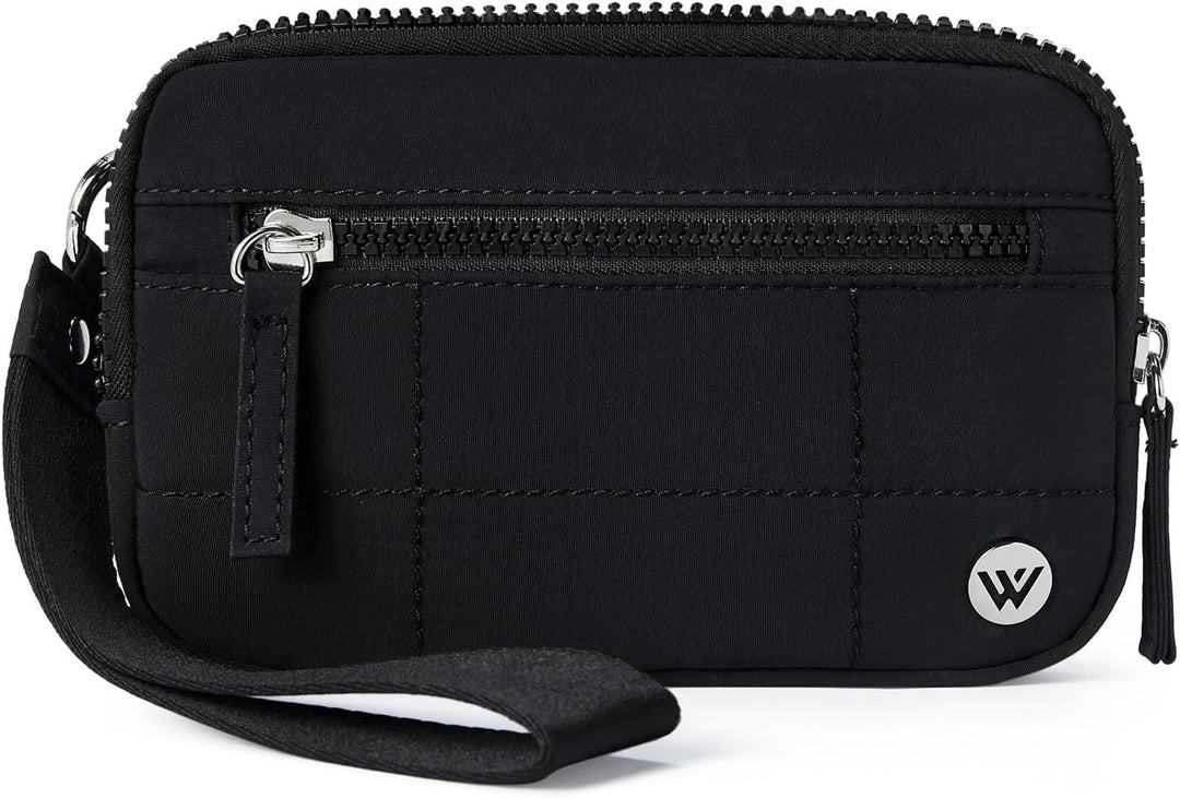 Black Elegant WESTBRONCO Quilted Phone Bag Wallet