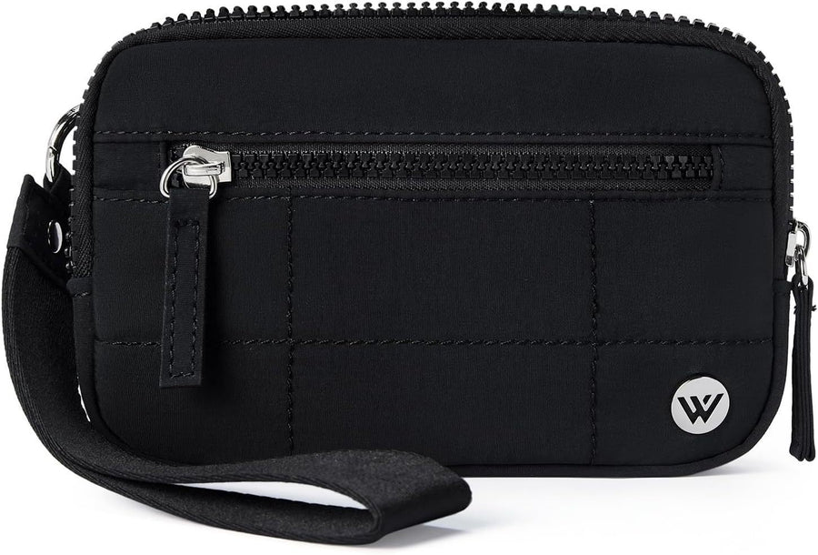 Black Elegant WESTBRONCO Quilted Phone Bag Wallet