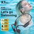 Black IPX8 Waterproof Swimming Headphones - Bone Conduction with 32GB MP3 Player