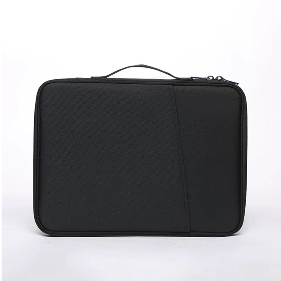 Black 360° Protective Laptop & Tablet Sleeve with Accessory Organizer - Water-Repellent Carrying Case