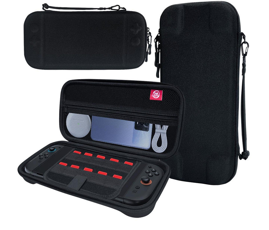 Portable Hard Shell Travel Case for Nintendo Switch/Switch Lite/OLED - Game Card Slots & Accessory Pocket(black)