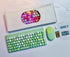 Wireless Keyboard & Mouse Combo - Retro Round Keycaps, 2.4GHz Ergonomic Design(green)