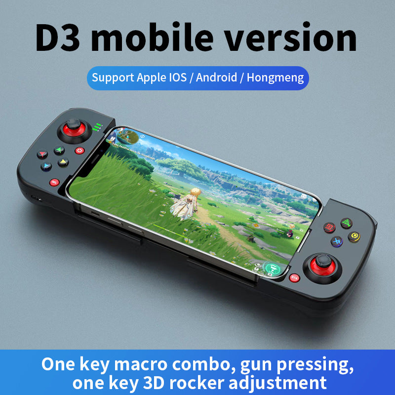Portable Telescopic Mobile Game Controller - Bluetooth 5.0, iOS/Android/PC Compatible, 400mAh Battery(black)